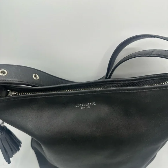 COACH Legacy Tassel Duffle Soft Leather Black Shoulder/Crossbody Bag 19889 - Picture 3 of 14